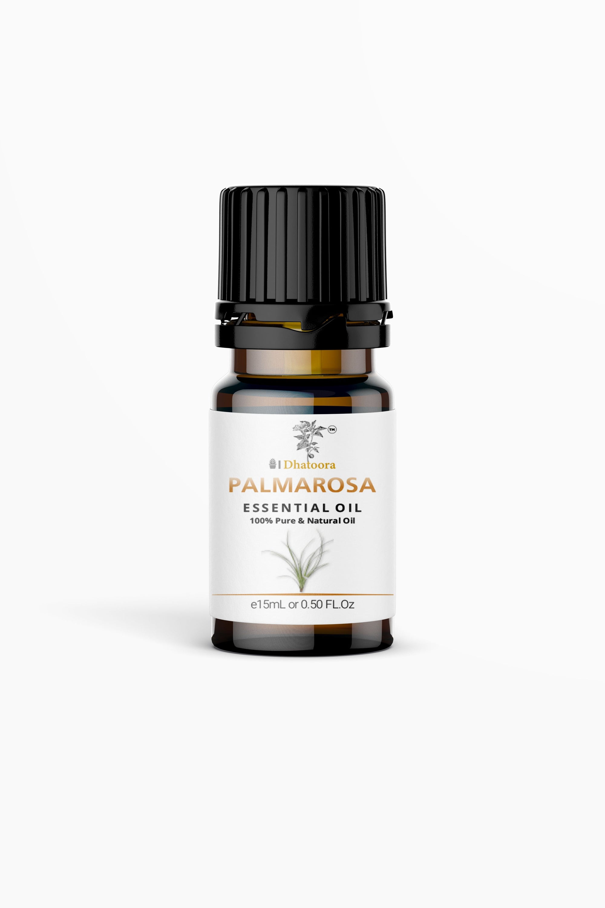 Palmarosa Essential Oil Bottle by Dhatoora – 20ml