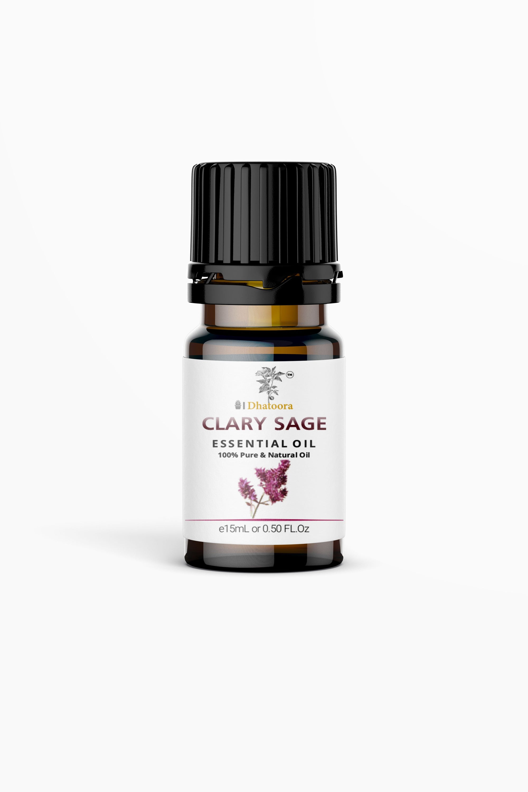 Clary Sage Essential Oil Bottle by Dhatoora – 20ml