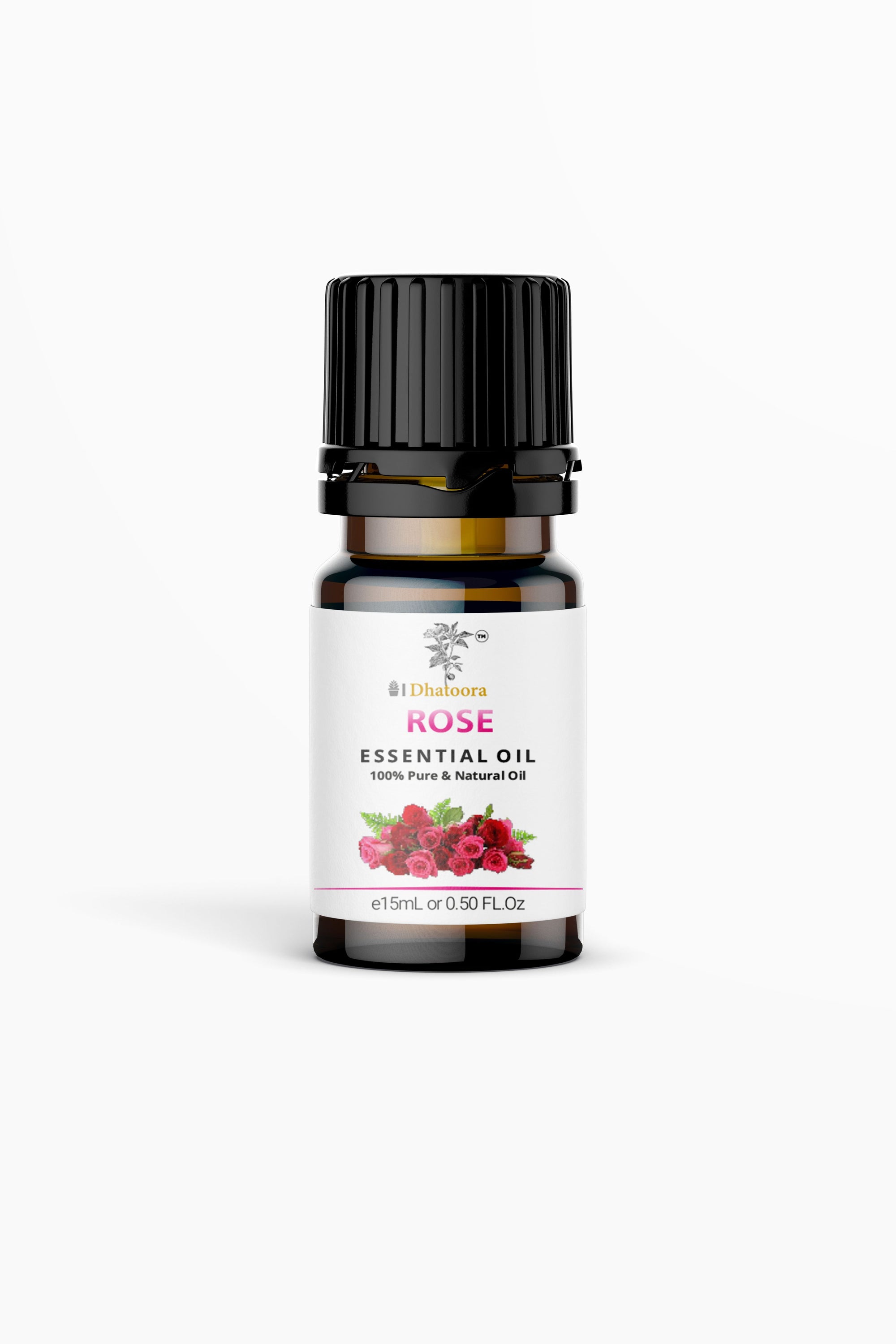 Rose Essential Oil Bottle by Dhatoora – 20ml