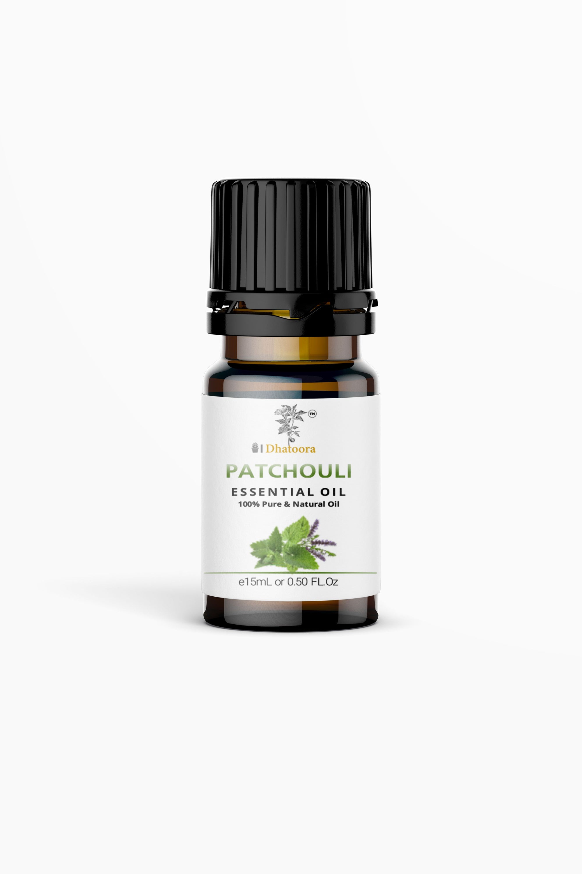 Patchouli Essential Oil Bottle by Dhatoora – 20ml