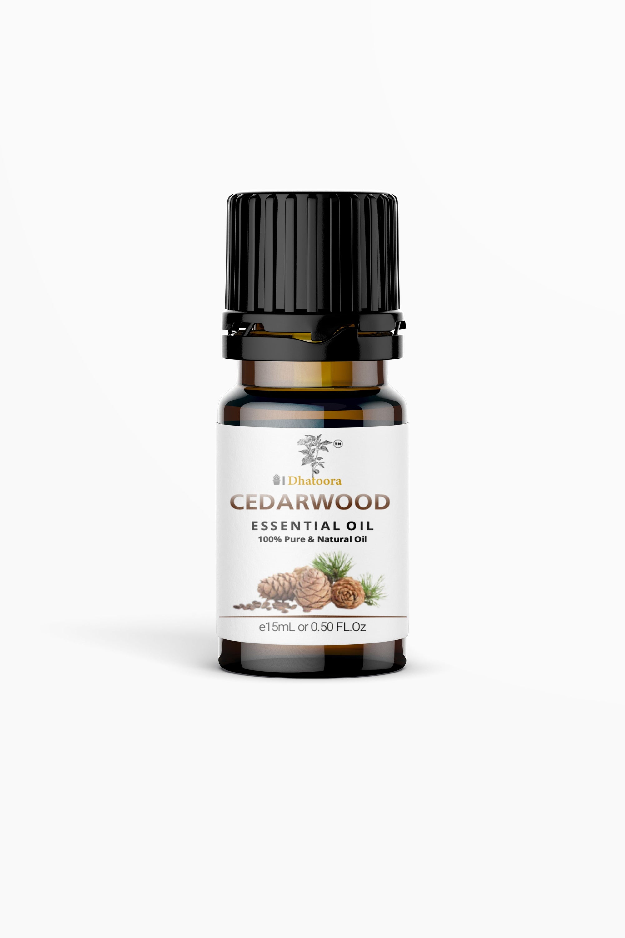 Cedarwood Essential Oil Bottle by Dhatoora – 20ml