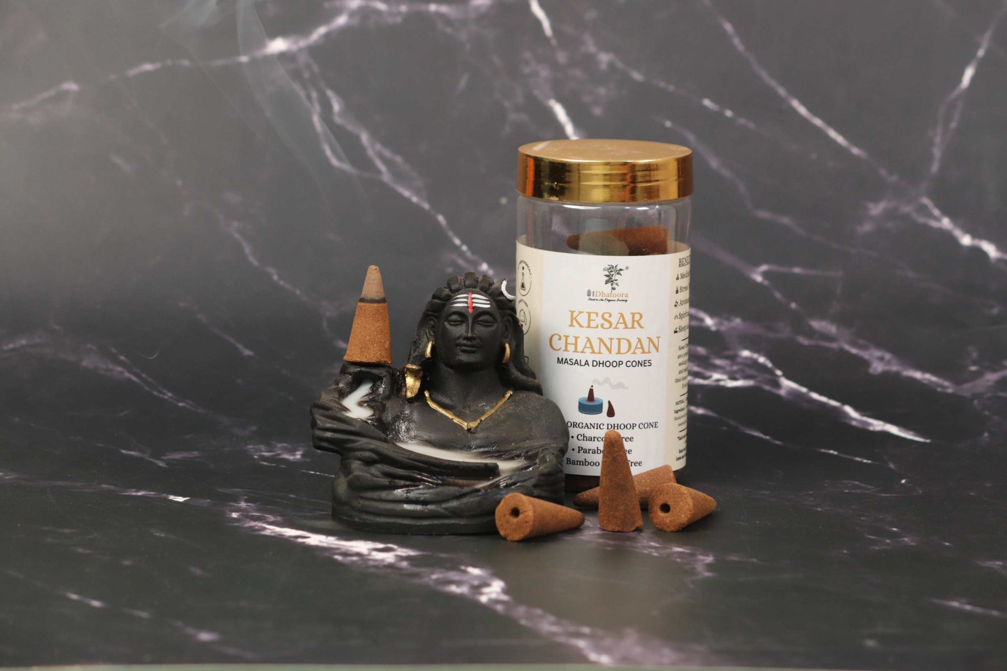 Kesar Chandan Reverse Dhoop Cone by Dhatoora