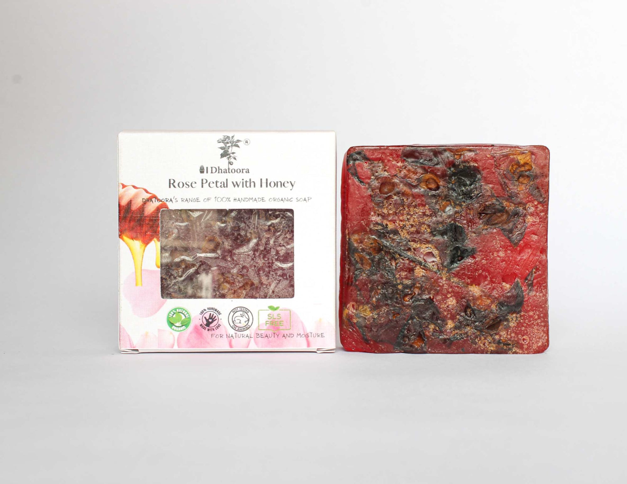 Rose Petal with Honey Handmade Organic Soap by Dhatoora