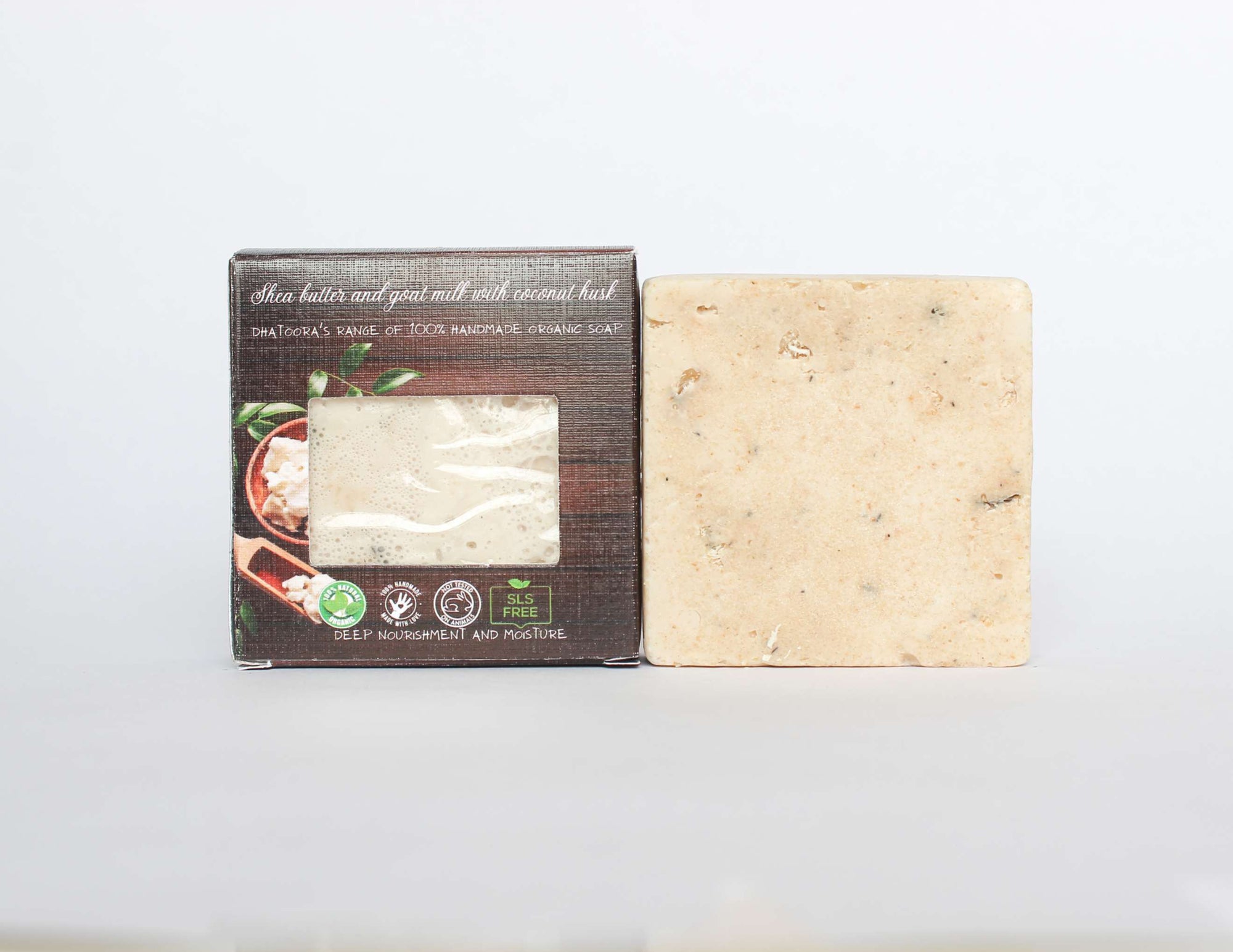 Shea Butter and Coconut Husk with Goat Milk Handmade Organic Soap by Dhatoora