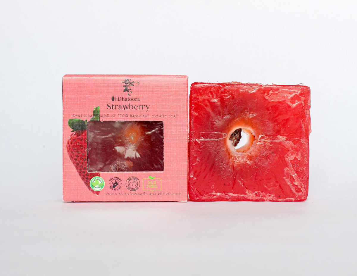 Strawberry Handmade Organic Soap by Dhatoora